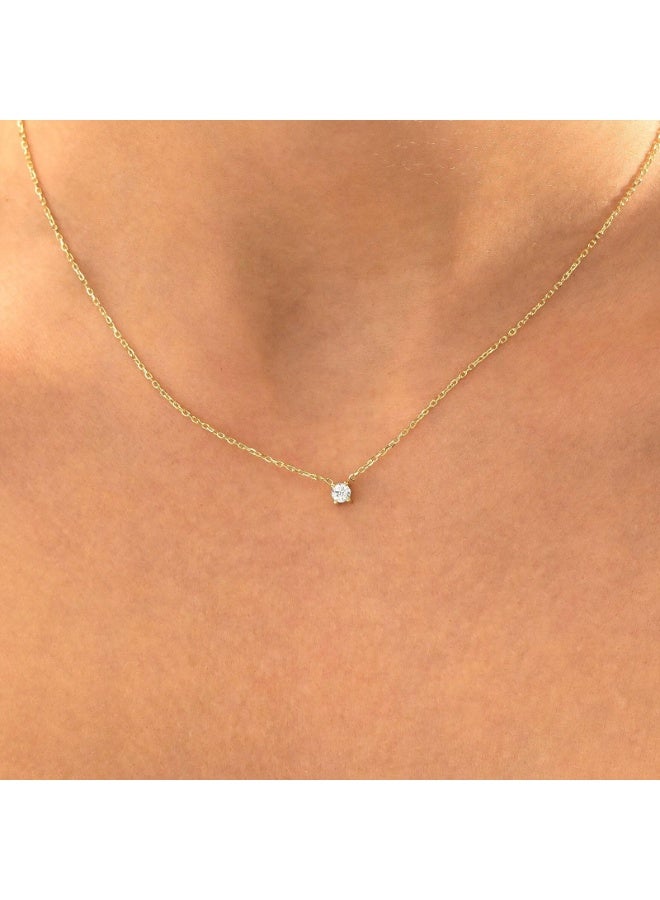 Diamond Necklaces for Women, Dainty Gold Necklace 18K Gold Filled Layered Necklace Simple CZ Diamond Gold Necklace for Women Trendy Jewelry Gifts for Girls - Image 5